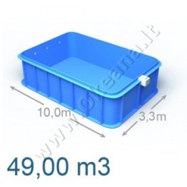 Plastikinis vidaus - lauko baseinas 10,0 x 3,3 m